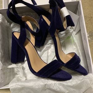 WHO WHAT WEAR heels/sandals, deep blue, sz8